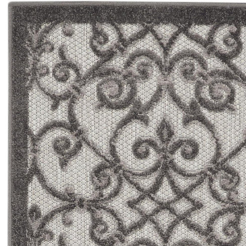 Gray and Charcoal Indoor Outdoor Runner Rug